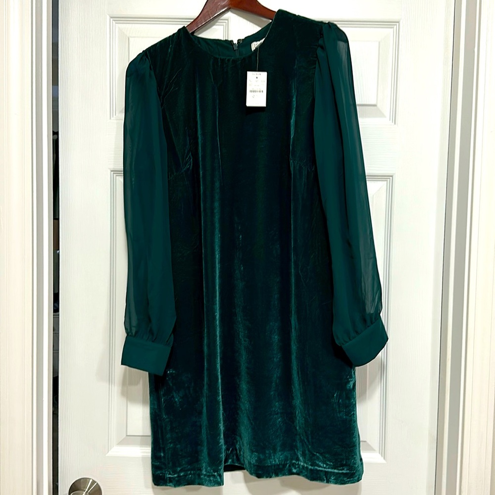 Elegant Green Velvet Dress